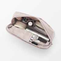 無印良品 リンクルナイロン 大きく開くポーチ ピンク Ｌ 約１８×１１．５×７ｃｍ 良品計画