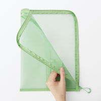 無印良品 ナイロンメッシュ 縦型書類ケース 仕切り付 Ａ４サイズ用 グリーン 良品計画