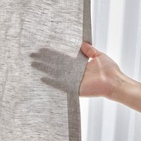 無印良品 麻平織ノンプリーツカーテン 幅１００×丈１３５ｃｍ用 ライトベージュ 1セット（1枚×2） 良品計画