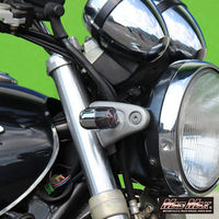 丸形ミニヨーロピアンウインカー シルバー/スモーク M10×76mm取付ステー付 MM11-0072-SM-2 1セット(4個)（直送品）