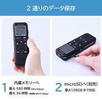 アイワマーケティングジャパン ICレコーダー 簡単操作 8GB 最大580時間録音 乾電池式 イヤホン付属 GAA5-PDR0001 1台