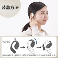 ワイヤレスイヤホン Bluetooth 無線 オープンイヤー 高音質 スノーホワイト LBT-OWS01WH エレコム 1個（直送品）