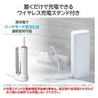 ジェットウォッシャー 口腔洗浄器 タンクレス 防水 IPX7 充電式 小型 軽量 白 HC-JF01WH エレコム 1個（直送品）