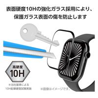 アップルウォッチ ガラスフィルム Series 10 46mm 全面保護 ゴリラ ブラック AW-24AFLGOR エレコム 1個（直送品）