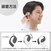 ワイヤレスイヤホン Bluetooth 無線 オープンイヤー 高音質 ウォームグレー LBT-OWS01GY エレコム 1個（直送品）