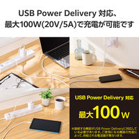 タイプCケーブル ( USB-C to C ) 2m シリコン PD 100W 白 MPA-CC5PSSA20WH エレコム 1個（直送品）