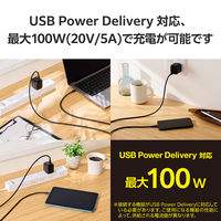 タイプCケーブル ( USB-C to C ) 2m シリコン PD 100W 黒 MPA-CC5PSSA20BK エレコム 1個（直送品）