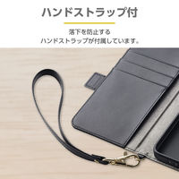 G253 ケース レザー 手帳型 衝撃吸収 落下防止ハンドストラップ付 ブラック PM-G253PLFY4BK エレコム 1個（直送品）