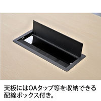 アール・エフ・ヤマカワ 配線ボックス付ミーティングテーブルII 幅1500×奥行750×高さ720mm ナチュラル 1台(2梱包)