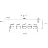 エスコ 5連 エアーカップリング EA140DN-5 1個（直送品）