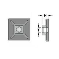 エスコ 28.6X28.6mm結束バンド用ベース(粘着付/100個) EA475EZ-28 1袋(100個)（直送品）