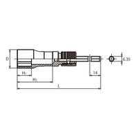 エスコ 17mm 電ドルソケット(ビット交換式) EA612AB-217 1個（直送品）