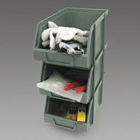 エスコ 310x490x190mm パーツトレー連結(重ね置型/緑) EA661CM-6 1個（直送品）