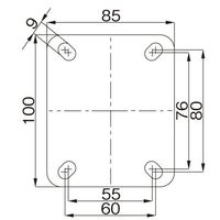 エスコ 80mm キャスター(自在金具/ブレーキ付) EA986H-21 1個（直送品）