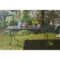 谷村実業 木目調折りたたみテーブル 180cm TAN-3006-180 1個 4589792859806（直送品）