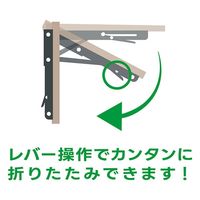 New Hikari (ニューヒカリ) ステンレスワンタッチ折りたたみ棚受 レバー操作式(２本入) SH-TFL250SUS 清水 1組（直送品）
