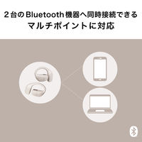 オーディオテクニカ ワイヤレスオープンイヤーイヤホン 耳をふさがない Bluetooth ATHーAC5TW ホワイト 1個