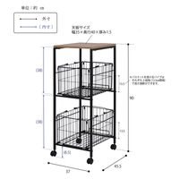 フクダクラフト バスケットワゴン2段 BS-K0935 BK 1個（直送品）