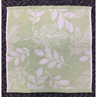 【アウトレット】丸眞 リーフ柄（GR）　ハンドタオル2枚組 1セット6枚（2枚入パック×3）