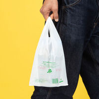 福助工業 ニューイージーバッグバイオ100 長舌片　バイオマスポリエチレン100% レジ袋 S 乳白 1袋（100枚入）（わけあり品）