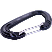 金井産業 ワイヤーゲートカラビナ ブラック FK-02 1個（直送品）