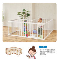 カトージ 木製ベビーサークル 扉付(ホワイト)※カラーカートン 63207 1台（直送品）