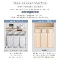 ホームテイスト さわやかな ごみ箱一体型食器棚 ごみ箱3つタイプ ホワイトウォッシュ FSK-A3W 1台（直送品）