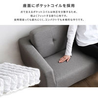 ホームテイスト Sausa(ソーザ) シンプルな2人掛 コンパクトソファ 幅1120mm ブラウン SH-07-CPS 1台（直送品）