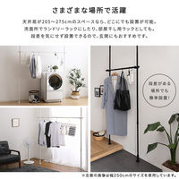 ホームテイスト つっぱりハンガーラック １段 幅200cm ホワイト SH-29-TTHS-1 1個（直送品）