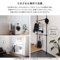 ホームテイスト つっぱりハンガーラック 2段 幅200cm ブラック SH-29-TTHM-2 1個（直送品）