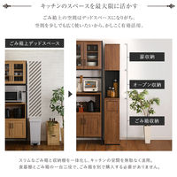 ホームテイスト ヴィンテージ ごみ箱一体型食器棚 ごみ箱1つタイプ ウォールナット VSK-A1SS 1台（直送品）