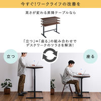 ホームテイスト 手動式昇降テーブル 幅1130×奥行600×高さ750～1140mm シャビーオーク HT-JSD 1台（直送品）