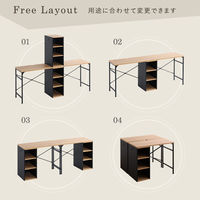 ホームテイスト ヴィンテージ ツインデスク 幅900×奥行450×高さ740mm(1台あたり) シャビーオーク TWV-9090 1セット（直送品）