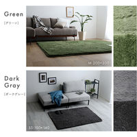 ホームテイスト ふわふわシャギーラグ Мサイズ 2000×2000mm ブラウン SHRG-M 1枚（直送品）