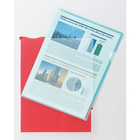 キングジム　スーパーハードホルダー透明（マチ付き）　A4タテマチ付　青　758Tアオ　1枚（わけあり品）