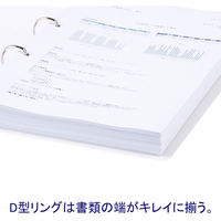 アスクル　リングファイル　A4タテ　D型2穴　背幅41mm　クリアホワイト　白　ユーロスタイル オリジナル（わけあり品）