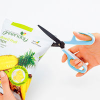 プラス はさみ フィットカットカーブ フッ素コート ホワイト/ブルー SC-175SF 34516（わけあり品）