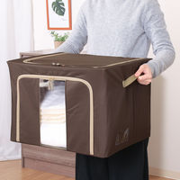 不二貿易 窓付&積み重ね収納ボックス 72L BR 63522 1個