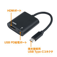 ナカバヤシ TypeーCーHDMI　ディスプレイ変換アダプタ　1台出力 USAーCHD5BK 1個