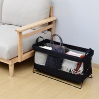 YAMAZEN 【荷物入れ】メッシュバスケット ワイドタイプ S 折りたたみ 収納ボックス HTB-SW(BK) 1個