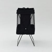 YAMAZEN 【荷物入れ】メッシュバスケット ハイタイプ S 折りたたみ 収納ボックス HTB-SH(BK) 1個