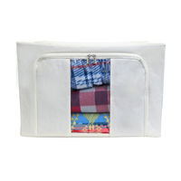 トレードワン 収納ボックス 透明窓付き 積み重ね 折りたたみ 幅50×奥行40×高さ32cm 90084 1個