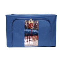 トレードワン 収納ボックス 透明窓付き 積み重ね 折りたたみ 幅50×奥行40×高さ32cm 90085 1個