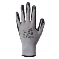 「現場のチカラ」川西工業 ニトリル背抜き手袋 グレー L 1セット（10双×3袋） オリジナル