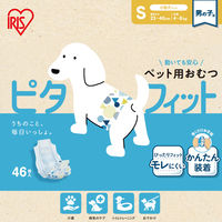 ペット用おむつ ピタフィット 男の子用 S 小型犬サイズ 46枚入 1袋 アイリスオーヤマ