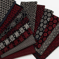 日本紐釦貿易 印伝調合皮スエードレザー生地 巾92cm×2m切売カット バラ柄 赤 KP4080-6D-2M 1セット(2m切売カット)（直送品）