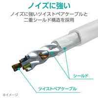エレコム LANケーブル CAT7 10m 爪折れ防止 高耐久 メッシュケーブル 白 ECLDーTWSM/WH100 1個