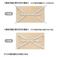 サンワサプライ eテーブル 受注生産品 幅1200×奥行700mm 薄い木目×ホワイト MEF-12070LM 1台（直送品）