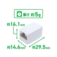 ナカバヤシ LANケーブル延長アダプタ　カテゴリー5e対応 CARー855E 1個