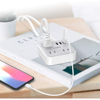 TESSAN 延長コード2m 電源タップ AC 3口 USB-A TS-103 1セット(1個×5)
